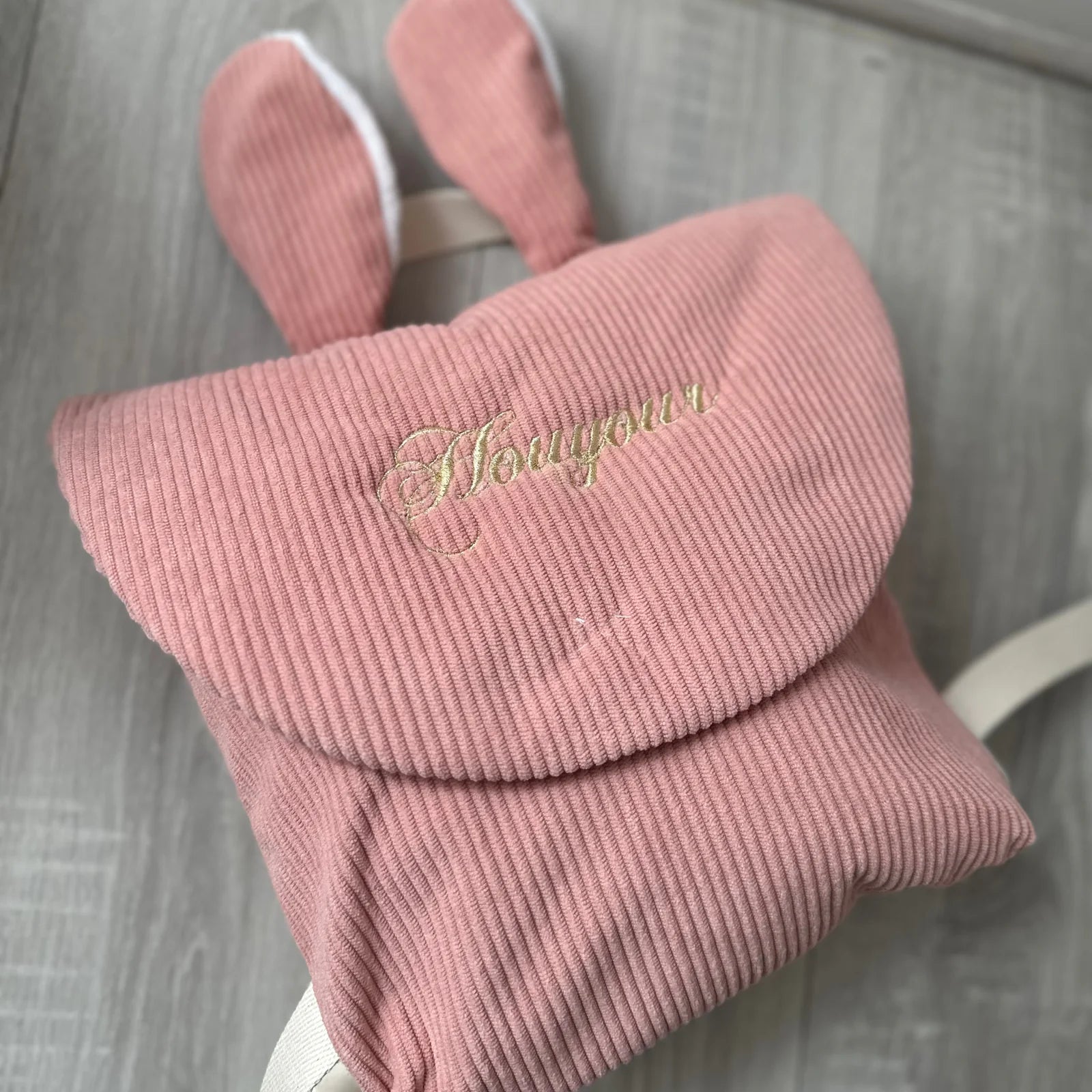 Sac à dos côtelé enfants oreilles de lapin