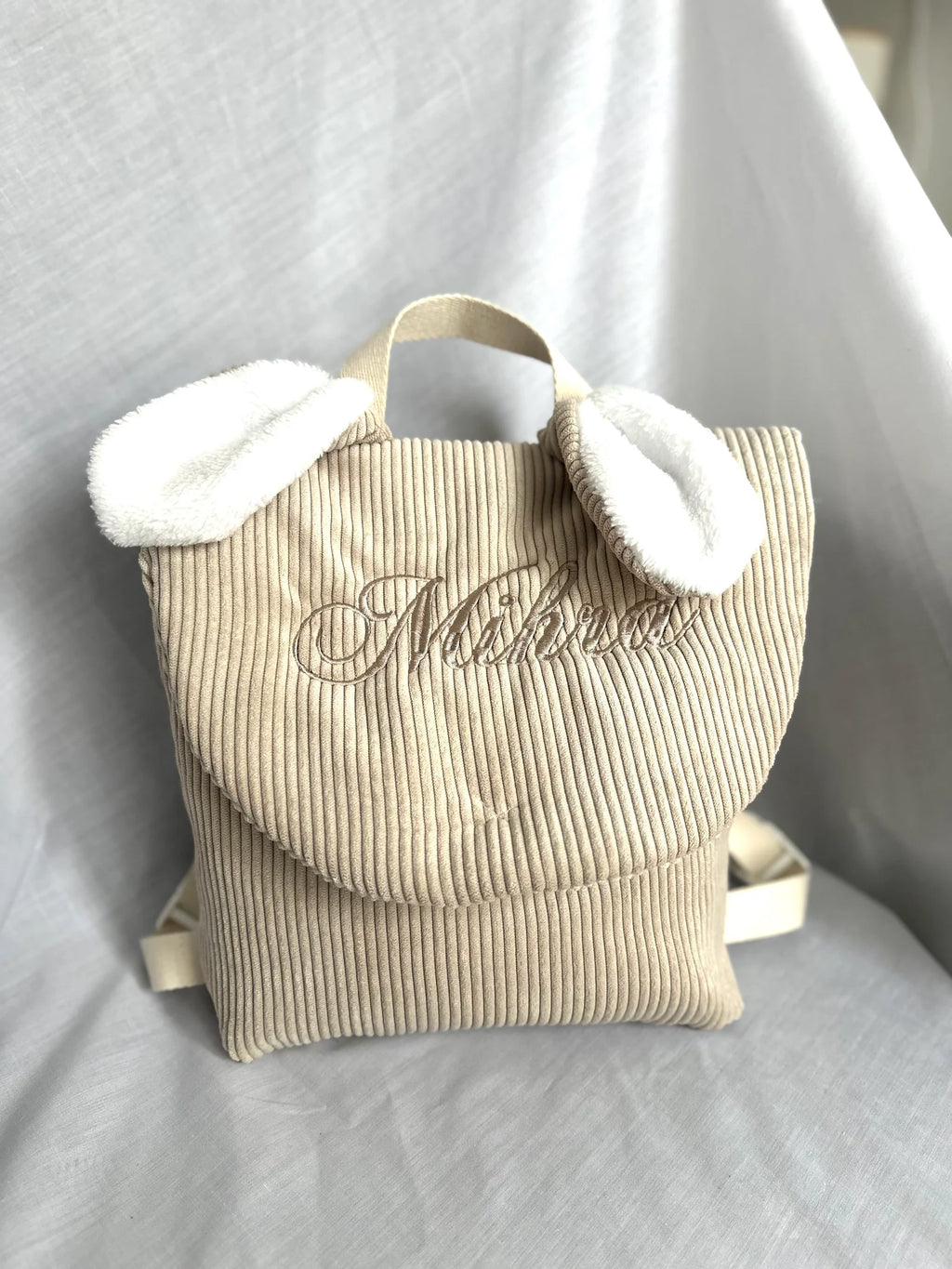 Sac à dos côtelé enfants oreilles de lapin