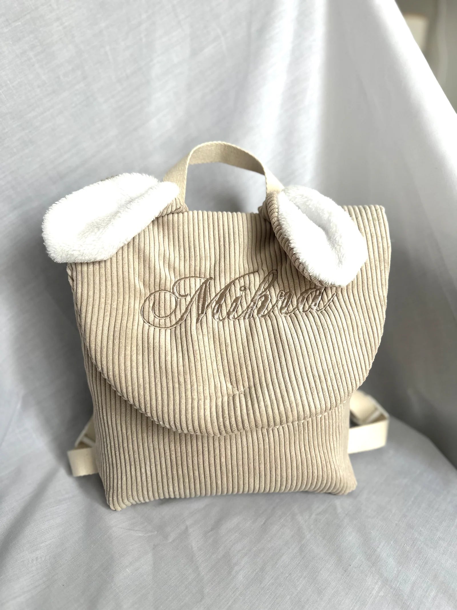 Sac à dos côtelé enfants oreilles de lapin