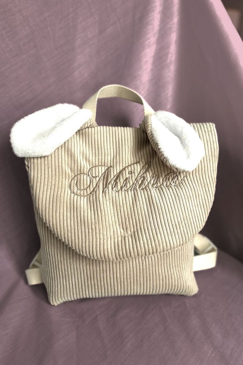 Sac à dos côtelé enfants oreilles de lapin